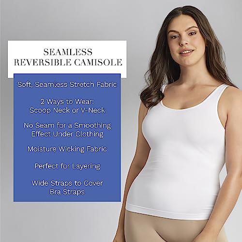 ELLEN TRACY Women's Seamless Reversible Layering Camisole V-Neck or Scoop Neck Tank Regular and Plus Size4