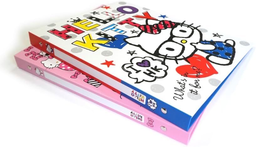 Kitty's Hard Cover 3 Ring Binder Set of 2-2 Different Designs - Officially Licensed