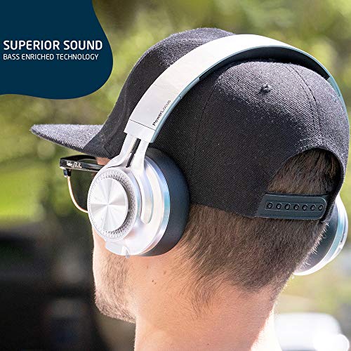 PowerLocus Cuffie Bluetooth Senza Fili Over-Ear, [Bluetooth 5.0,Autonomia 40 Ore] Cuffie Chiuse Wireless, Auriculari Bluetooth Pieghevole, Cuffie Stereo con Microfono per iPhone/Huawei/Samsung/TV/PC