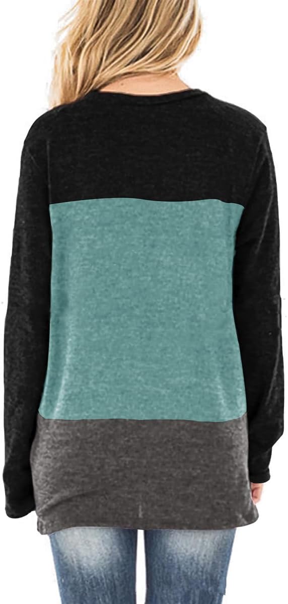 Jescakoo Tunic Tops to Wear with Leggings Long Sleeve V Neck T Shirts Fall Outfits 2026 Casual Loose Fit S-3XL image 3