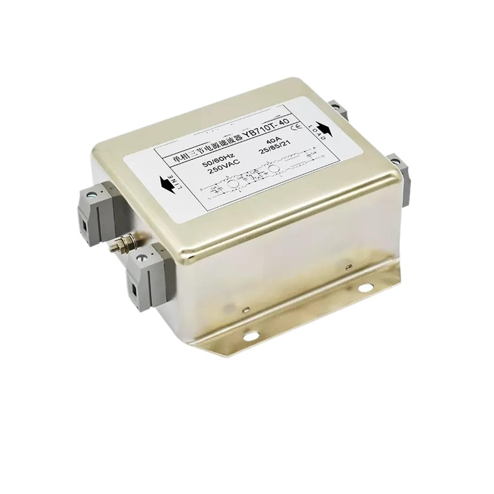 Filtro de CA monofásico YB710T-40A de Tres Secciones para servoinversor 220V