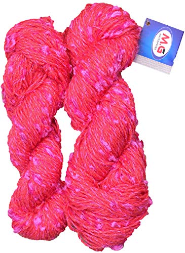 Image of M.G ENTERPRISE Veronica Strawberry (400 gm) Wool Hank Hand Knitting Wool /Art Craft Soft Fingering Crochet Hook Yarn, Needle Knitting Yarn Thread Dyed
