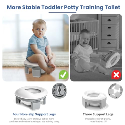 Noonkty NOTPS-GREY-01 Portable Potty For Toddler Travel, Foldable Kids Potty Training Toilet thumb #5