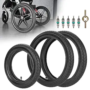 Front 12 - 1.75 and Rear 16 - 1.75 Tires and Tubes (1+2) Compatible with 3-Wheeler Gear Jogging Troller Models (Both Single and Double Strollers) Including Revolution SE/Pro/Flex/SU/Ironman