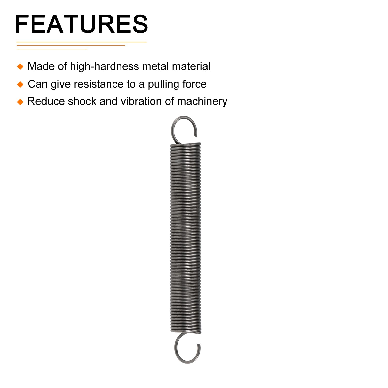 DTGN 1x10x80mm(WxODxL) Extension Spring - 4Pack - Good for Home Repair Machinery - Spring Steel Extended Compressed Spring - Grey - Image 3