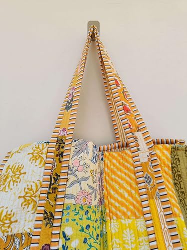 Image of Women's 100% Cotton Lightweight Shoulder Tote Bag with Interior Poeckt Casual Handbag for Women