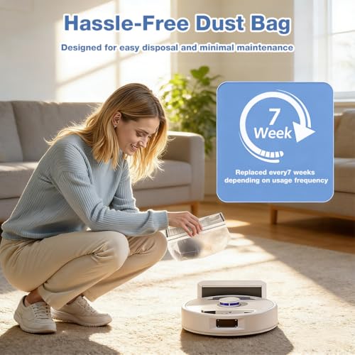 Image of HASTHIP 4Pcs Dust Bags for Narwal Freo X Plus / K1, Replenishment Kit Replacement Parts Replacement High-Capacity Durable Leak-Proof Vacuum Dust Bags for Narwal Robot Vacuum Cleaner, 62x97x216mm