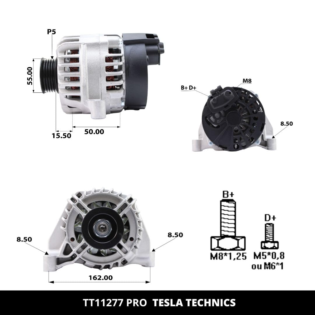TT11277 PRO Lichtmaschine für Auto 12V, 85/90 A. Kompatibel mit FIAT, ABARTH, FORD, LANCIA, OPEL. Ausgezeichnetes Preis-Leistungs-Verhältnis. Einfache Installation und Garantie.