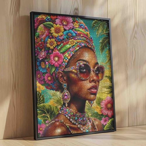 Puzzle de 1000 Piezas Mujer Afro Africana Modelo de Moda 27"x20" miniatura 4