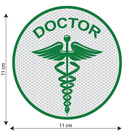 Image of CVANU Doctor Reflective Vinyl Exterior Decal for Vehicle 2pcs (11x11cm) Green cv6