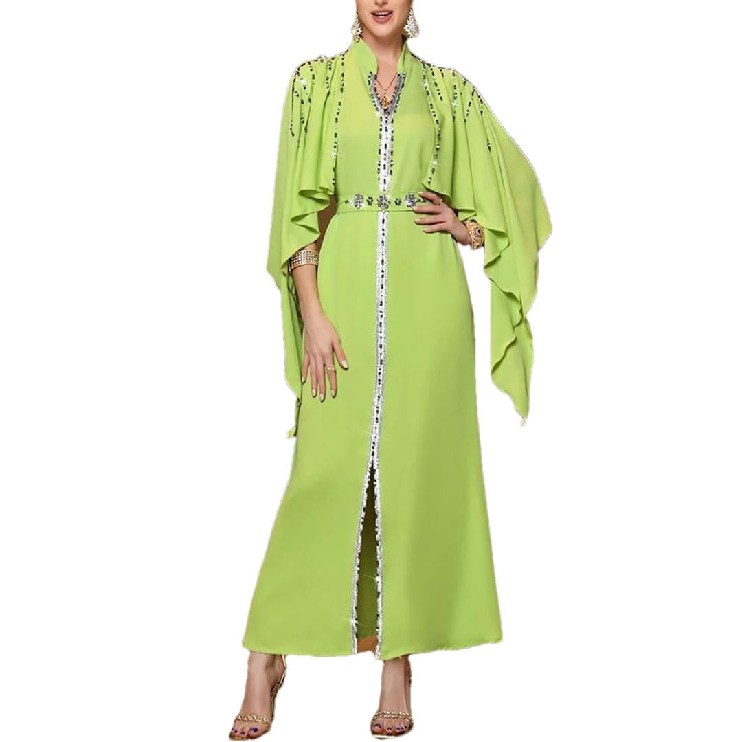 LNNSHX Muslimisches Kleid für Frauen, Abaya, Diamant-Robenkleid, arabische Frauen, Ramadan-Abayas