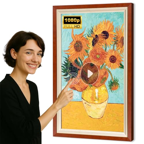 ZLPOWER 43 Inch Large Digital Art Picture Frames Touchscreen LCD Advertising Player IPS Screen Smart HD Frame Painting Photo Display Signage WiFi Video for Gallery Restaurant