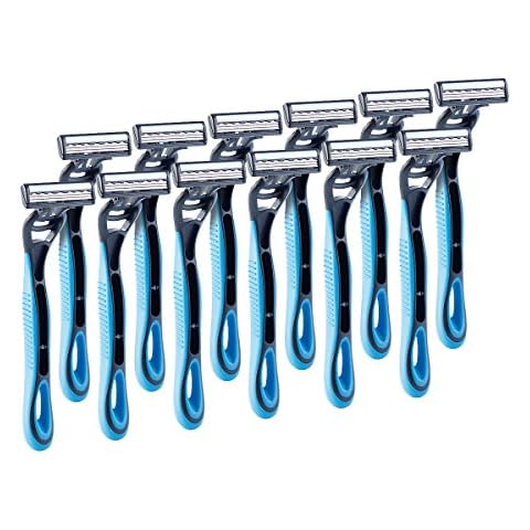 PEARL Einmalrasierer: 12-er Pack 3-Klingen-Einwegrasierer Cover