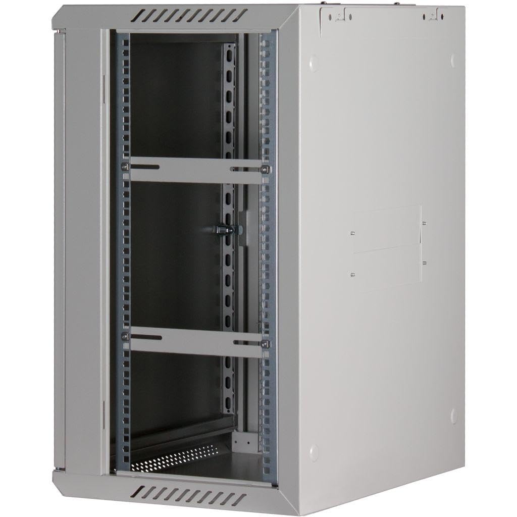 Rockstable 15HE Netzwerkschrank, Serverschrank - 19 Zoll Wandmontage - (BxTxH) 600x440x770mm mit Stahltür - Weiß - Abschließbar - Vormontiert - Traglast 60kg