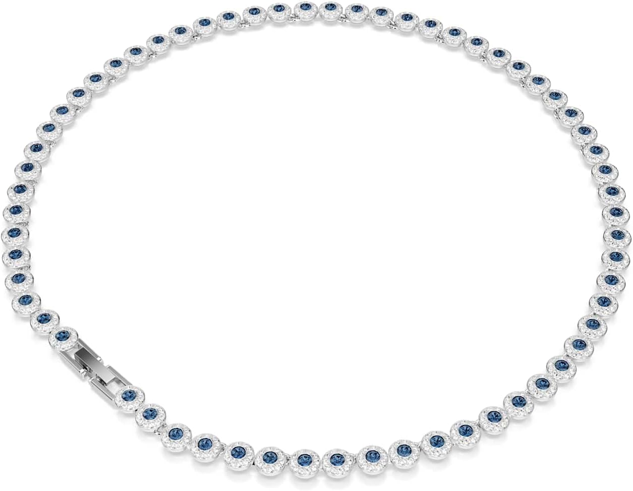 Swarovski Una Angelic Tennis necklace, Round cut, Blue, Rhodium plated - Image 5