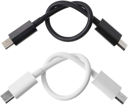 USB 3.1 Type-C to USB 2.0 Micro-B Micro USB Charging Data Transfer Adapter Cable Black/White, 18cm