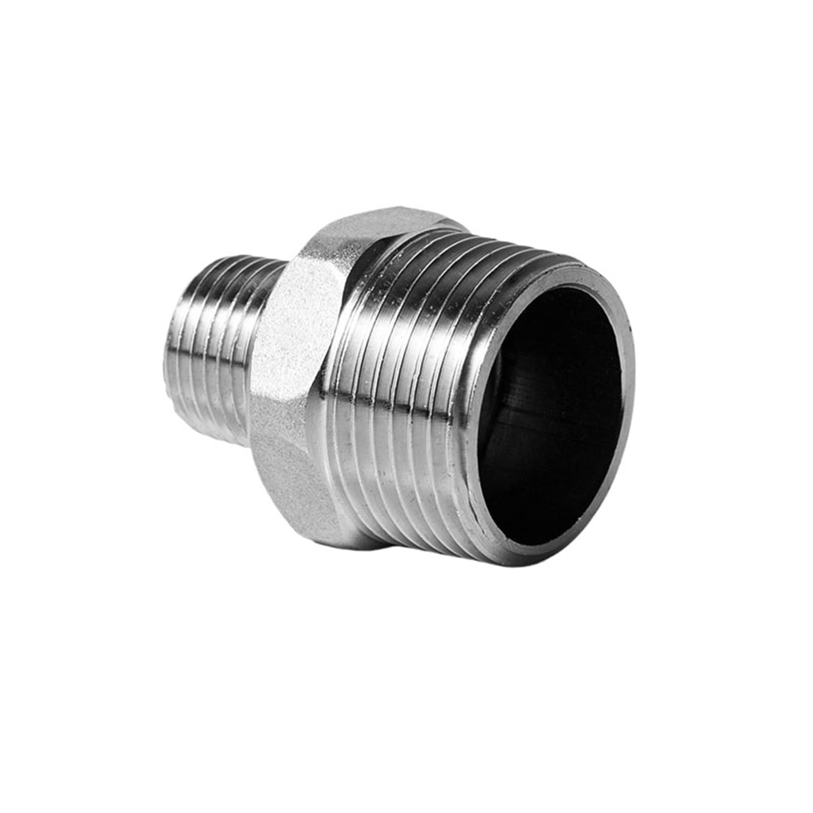 1/8" 1/4" 3/8" 1/2" 3/4" 1" 1-1/4" 1-1/2" BSPP Male Thread 304 Stainless Steel Pipe Fitting Reducer Hex Nipple Connector (NPT Thread,2 to 1I2)