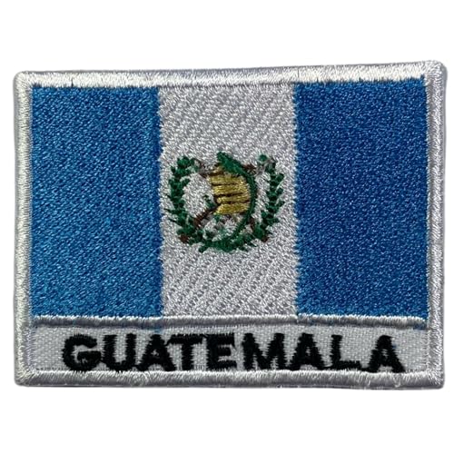 Écusson brodé drapeau Guatemala avec nom Patch thermocollant ou à coudre Symbole national militaire pour vêtements, sacs à dos, casquettes