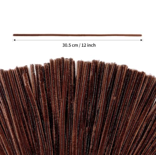 Image of Pipe Cleaner 100pcs for Hobby Craft, Scrapbooking, DIY (Dark Brown) | Flower Making, Kids Craft Supplies, School Projects, Home & Party Decor