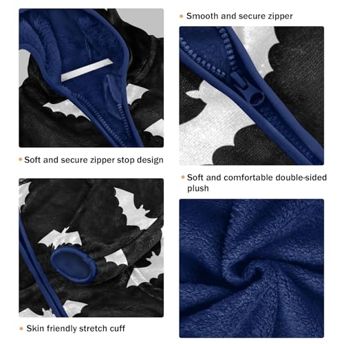 CHIFIGNO White Bat Black Toddler Boys Zip up Hoodie Light Warm Fleece Outerwear Jackets 3T3