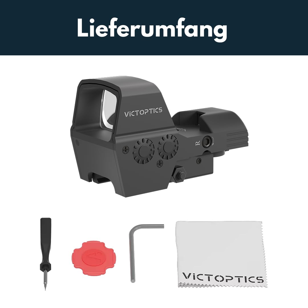 Victoptics RDSL36 Omega SRD 1x23x33 Four-Reticle Rotpunkt Visier für Sport, Airsoft und Jagd, Luftgewehr, Ziel-Visier, Reflex-Visier, Red-Dot zum zielen