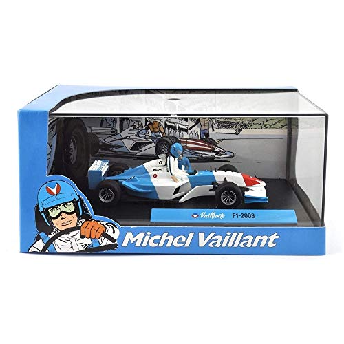 Voiture modèle moulé sous pression 1 43 Michel Vaillant Collection Comic Vaillant F1-2003 Altaya y compris les figures et vitrine en plastique