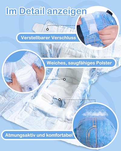 Pet Soft Hundewindeln für Hündinnen, 24 Stück, Katzenwindeln, Welpenwindeln, super saugfähig, Denim-Jeans-Stil