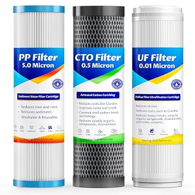 Rv Water Filter Replacement Cartridge, 0.01 Micron Replacement Cartridge for Universal 2.5" X 10" Rv Water Filter System, Compatible With WLSINJL Ultra Rv Water Filters, 3 Pack