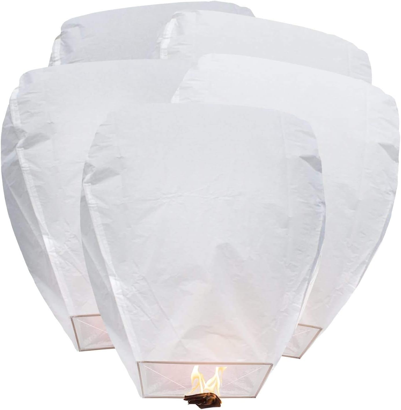 KNOWY White Paper Lanterns Biodegradable Flying Lanterns in The Sky, 5 Pack