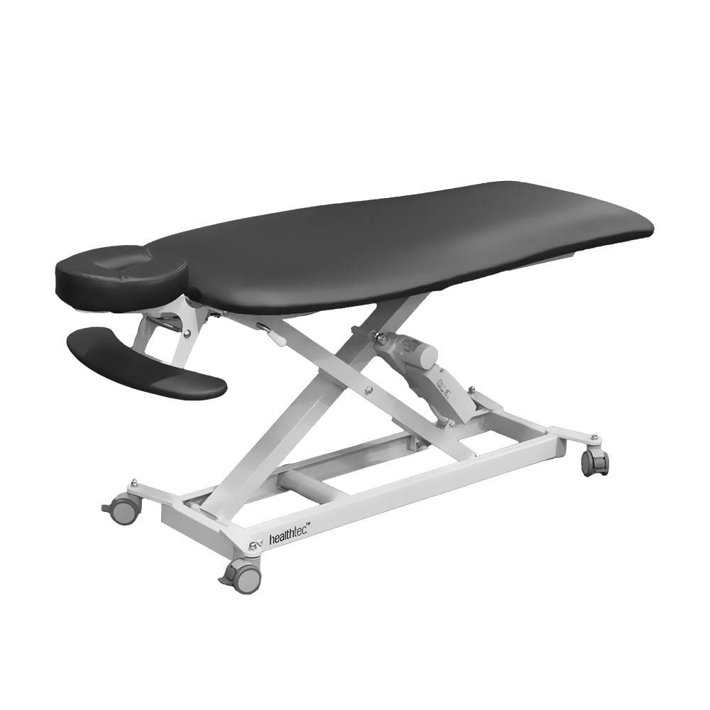Healthec Lynx Contour Electric Massage Table 28” Wide with Headrest & Castors (Black)