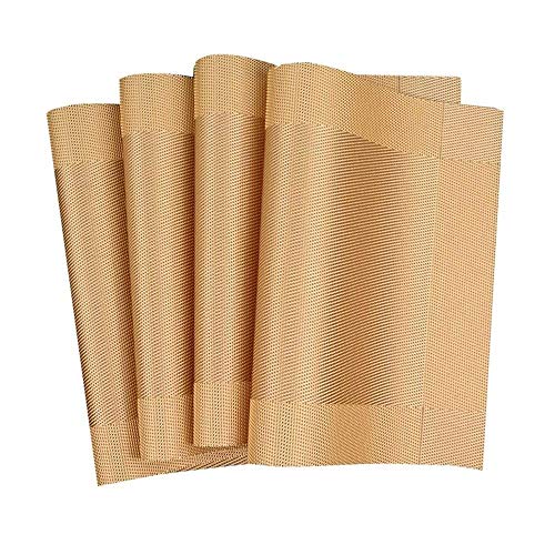 Set de table rectangulaire en PVC épais lot de 4 tapis de table lavables coloris numéro 7
