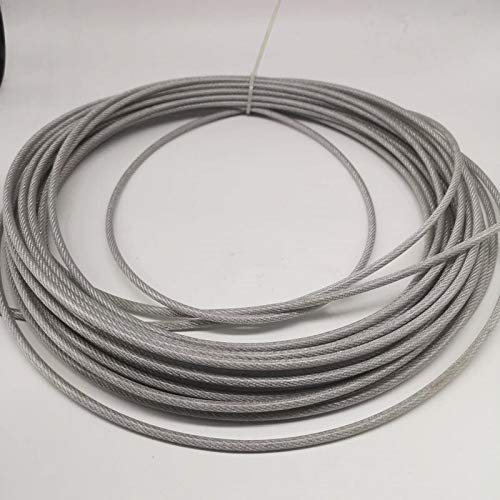 Fune Acciaio 1,5 Millimetri 50M / 100M, 7X7 304 Acciaio Inossidabile Fune Metallica con Rivestimento in PVC Morbida Pesca Rivestito Cavo Clothesline trazione a Fune (Specification : 1.5mm 100M)