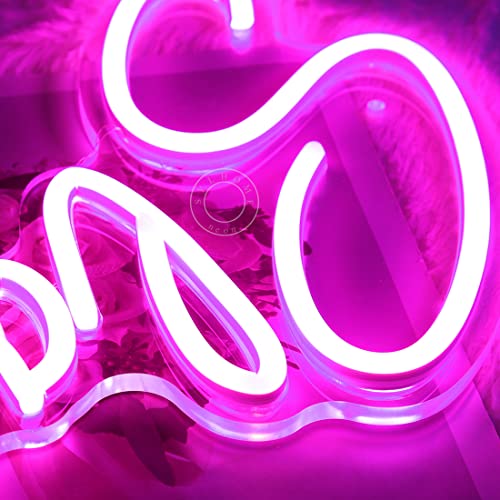 Image of SYLHOME Pink Slay LED Neon Light Sign Bar Man Cave Game Room Wall Decor USB | Cool Boys Girls Bedroom Game Room Wall Decor Neon Light Sign Club Pub Bar Game Center Birthday Decor, Night Light, 11.8 inchX8 inch