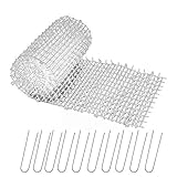 CPROSP Tapis Anti Chat Jardin avec Pointes 200 * 28 * 1,8 CM avec 10 Piquets en Métal, Blanc