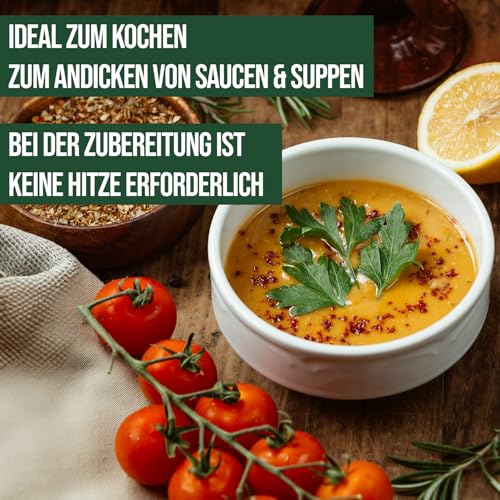 RheinNatur Xanthan Gum Pulver 500 g - Natürliches Bindemittel - Stabilisator für Eis, Suppen, Soßen - Xanthangummi Verdickungsmittel - Geschmacksneutral & Vegan