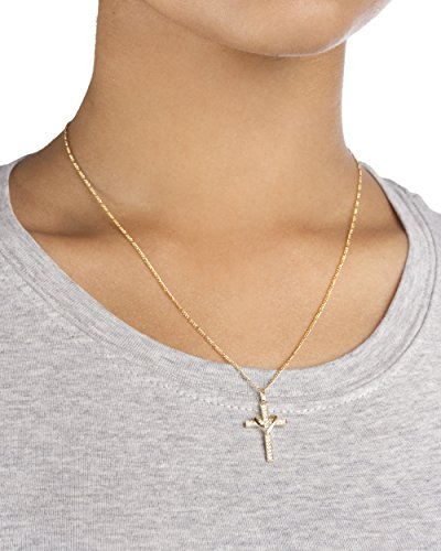 10k Yellow Gold, Rose Gold and White Gold Heart & Cross Pendant with an 16, 18, 20 and 22 Inch Gold Overlay Figaro Necklace4