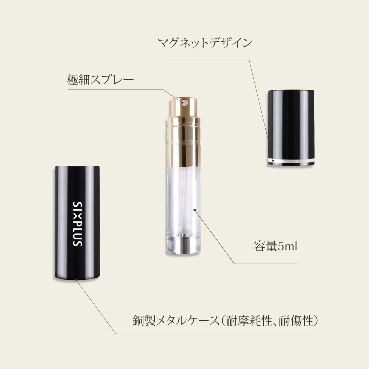 Amazon.co.jp: SIXPLUS アトマイザー 詰め替え容器 持ち運び