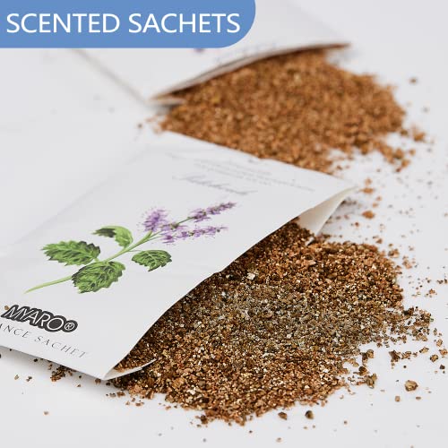 MYARO 12 Packs Patchouli Scented Sachets for Drawer and Closet, Long-Lasting Sachets Bags Air Freshener Fresh Scents, Potpourri Bags Home Fragrance Sachet for Lover - Thumbnail 2