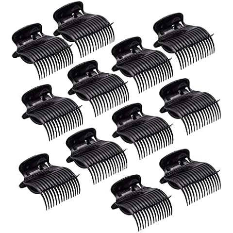 LATRAT Hot Roller Clips 12 Stücke Lockenwickler Clips, Kunststoff Heiße Roller Klammer Ersatz Haarspangen Cover