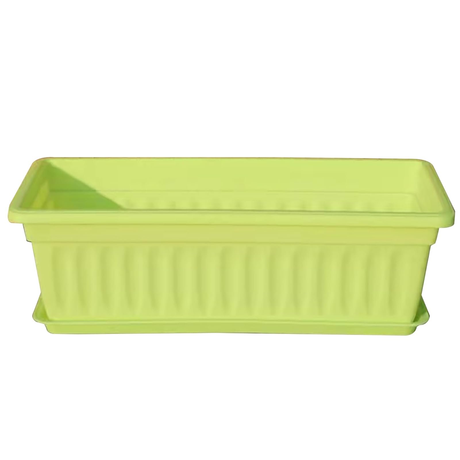 Qinlenyan Rectangular Window Box Planter, Plastic Flowerpot Vegetable Herb Planter Box Collapsible Planter Box for Indoor Outdoor,Patio, Garden Supplies. Green 19.2"x7.4"x5.5"