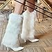 Zando Green Leg Warmers for Women - Soft Furry Mardi Gras Leg Warmers, Warm Fashion Rave Accessories, Faux Fur Fuzzy Boot Cuffs Covers for Halloween Costume Cosplay Party Daily Wear One Size