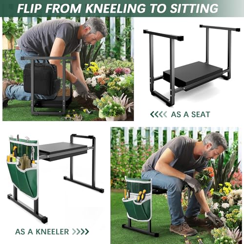 image for FLINTER Garden Kneelers Seat, Stable and Save Anti-Tipping Design 10.2