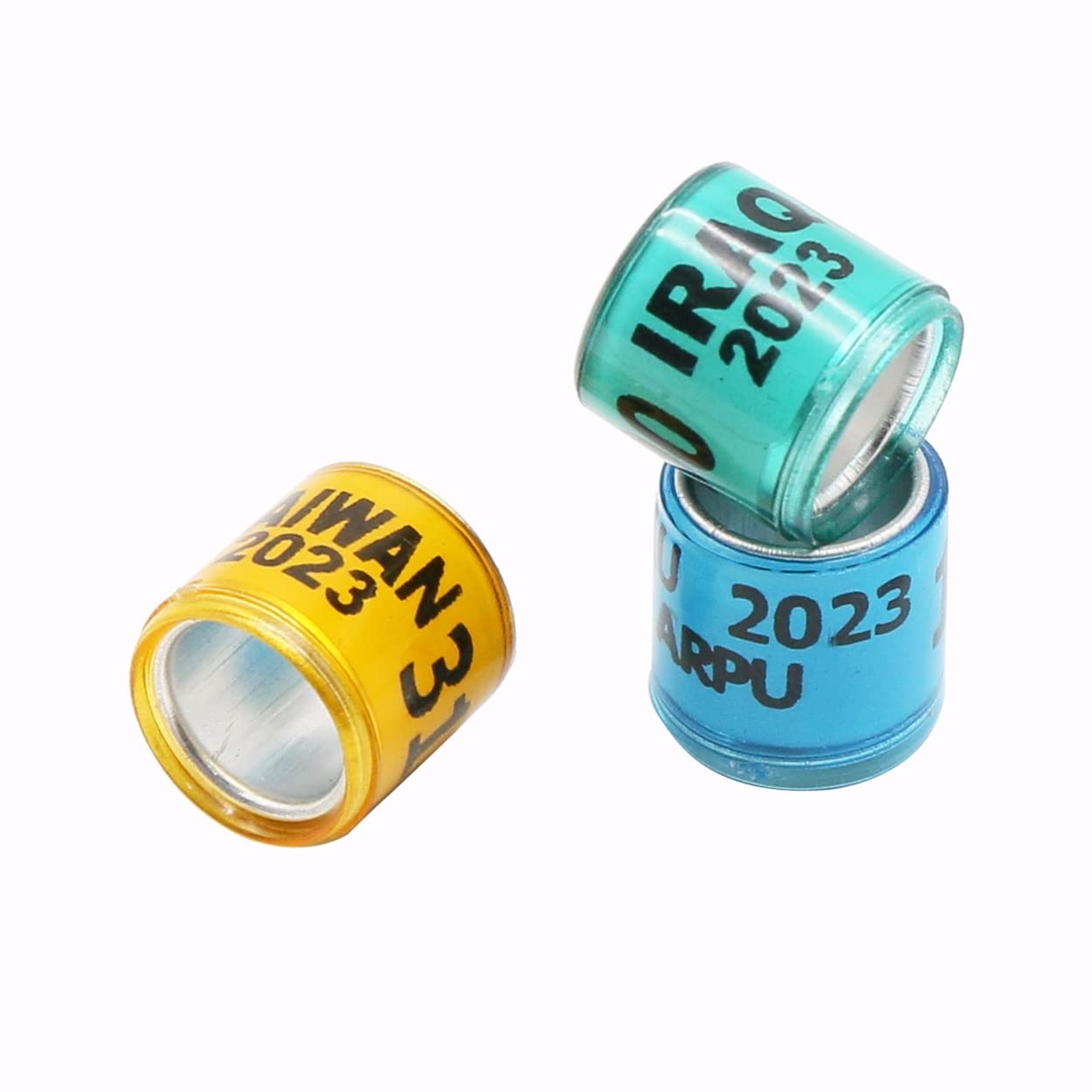 HUFFA 1000 Uds con número 2023 Anillo de pie de Paloma de plástico de Aluminio Anillo de pájaro Mensajero señalización de pie de Paloma Llevar círculo de identificación (Color : 1000PCS-04)