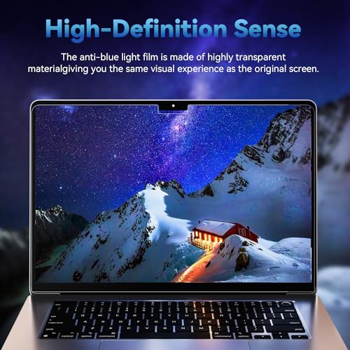 Image of Mamol 2 Pack Anti Blue Light Screen Protector for MacBook Air 13.6 /13 Inch (2022-2026, M2, M3, M4, M5), Eye Protection Filter, Anti Glare