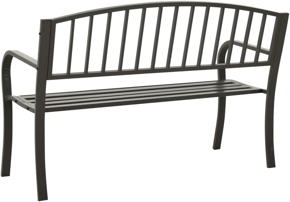 Patio Bench,Outdoor Bench,Garden Bench,Porch Chair,Park Bench,Lounge Bench,Comfortable Bench,Dining Bench,for Porch,Courtyard,Garden,Park,Backyard,Street,49.2" Steel Gray