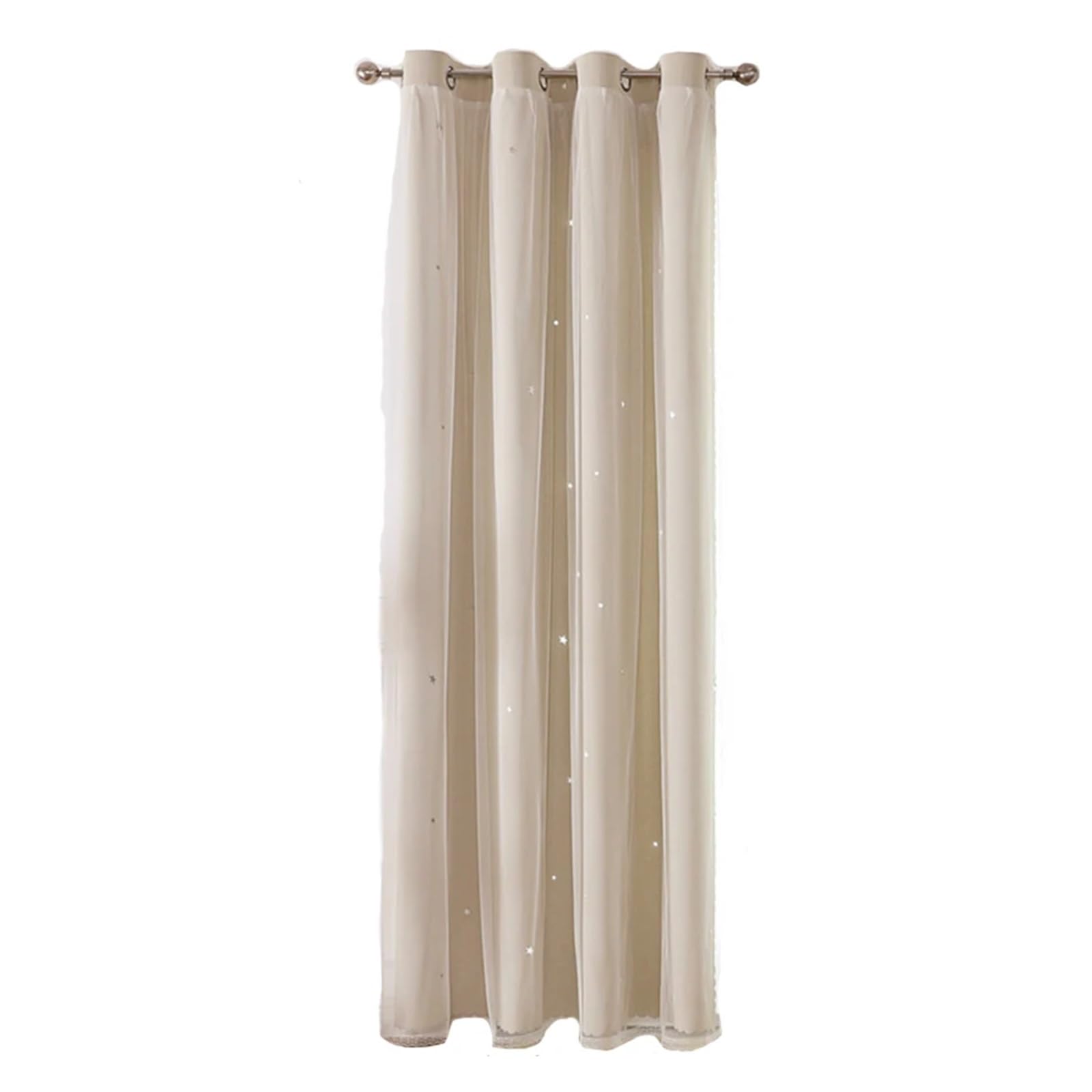 Rideau occultant transparent beige pour fenêtres de chambre et salon