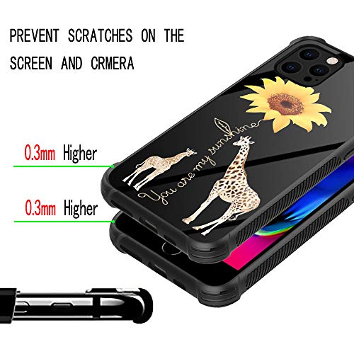 Zhegailian Iphone 12 Case,Giraffe Sunflower Iphone 12 Pro Cases For Girls/Women,Unbreak Reinforced Corners Fashoin Back Cover Soft Tpu Bumper Frame Full Body Case Designed For Iphone 12/Iphone 12 Pro #TOP3