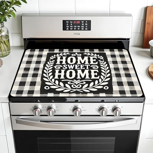 Image of Multi-Design Stove Top Cover for Glass /Electric Stoves - 3-in-1 Heat-Resistant Protector Mat, Non-Slip Drying Rack 28 inchx20 inch (Home, 28 inch L x 20 inch W)