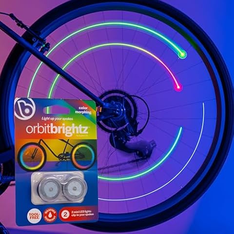 Brightz Orbit Brightz Burning Man Bike Spoke Lights Mini LED Spoke Lights for Bikes LED Spoke Lights Bicycle Spoke Light Up Bike Spokes Kids Bike Spoke Accessories Bike Wheel Lights, RGB Cover
