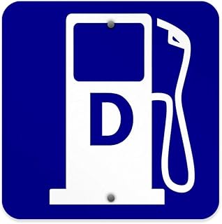 Diesel Fuel Station Graphic Flammable Road Sign Funny Aluminum Metal Sign Caution Notice Street Sign Tin Sign Square for I...